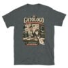 Camiseta gatos Gatólogo en color oscuro jaspeado, vista plana