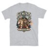 Camiseta gatos Géminis en color gris deportivo, vista plana
