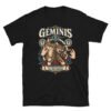 Camiseta gatos Géminis en color negro, vista plana