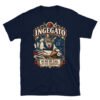 Camiseta gatos Ingegato en color marino, vista plana