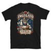 Camiseta gatos Ingegato en color negro, vista plana