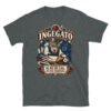 Camiseta gatos Ingegato en color oscuro jaspeado, vista plana