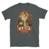 Camiseta gatos Leo en color oscuro jaspeado, vista plana