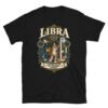 Camiseta gatos Libra en color negro, vista plana