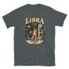 Camiseta gatos Libra en color oscuro jaspeado, vista plana