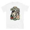 Camiseta gatos Médigato en color blanco, vista plana