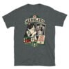 Camiseta gatos Médigato en color oscuro jaspeado, vista plana