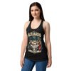 Camiseta de gatos para mujer Acuario en color negro, sobre modelo