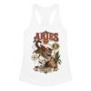 Camiseta de gatos para mujer Aries en color blanco, vista plana