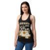 Camiseta de gatos para mujer Arquigato en color negro, sobre modelo