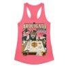 Camiseta de gatos para mujer Arquigato en color rosa eléctrico, vista plana