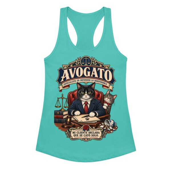 Camiseta de gatos para mujer Avogato en color azul tahití, vista plana
