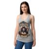 Camiseta de gatos para mujer Avogato en color gris jaspeado, sobre modelo