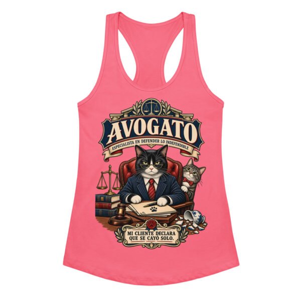 Camiseta de gatos para mujer Avogato en color rosa eléctrico, vista plana