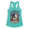 Camiseta de gatos para mujer Cáncer en color azul tahití, vista plana