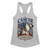 Camiseta de gatos para mujer Cáncer en color gris jaspeado, vista plana