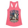 Camiseta de gatos para mujer Cáncer en color rosa eléctrico, vista plana