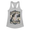 Camiseta de gatos para mujer Capricornio en color gris jaspeado, vista plana