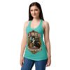 Camiseta de gatos para mujer Cat-edrático en color azul tahití, sobre modelo