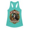 Camiseta de gatos para mujer Cat-edrático en color azul tahití, vista plana