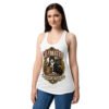 Camiseta de gatos para mujer Cat-edrático en color blanco, sobre modelo