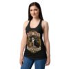 Camiseta de gatos para mujer Cat-edrático en color negro, sobre modelo