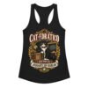 Camiseta de gatos para mujer Cat-edrático en color negro, vista plana