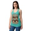 Camiseta de gatos para mujer Chef Gató en color azul tahití, sobre modelo