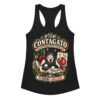 Camiseta de gatos para mujer Contagato en color negro, vista plana