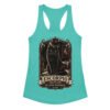 Camiseta de gatos para mujer Escorpio en color azul tahití, vista plana