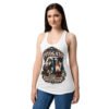 Camiseta de gatos para mujer Fotógato en color blanco, sobre modelo