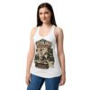 Camiseta de gatos para mujer Gatólogo en color blanco, sobre modelo