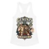 Camiseta de gatos para mujer Géminis en color blanco, vista plana