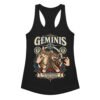 Camiseta de gatos para mujer Géminis en color negro, vista plana