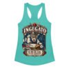 Camiseta de gatos para mujer Ingegato en color azul tahití, vista plana