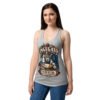 Camiseta de gatos para mujer Ingegato en color gris jaspeado, sobre modelo