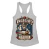 Camiseta de gatos para mujer Ingegato en color gris jaspeado, vista plana
