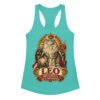 Camiseta de gatos para mujer Leo en color azul tahití, vista plana