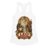 Camiseta de gatos para mujer Leo en color blanco, vista plana