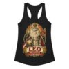 Camiseta de gatos para mujer Leo en color negro, vista plana