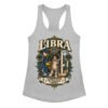 Camiseta de gatos para mujer Libra en color gris jaspeado, vista plana