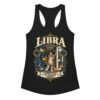 Camiseta de gatos para mujer Libra en color negro, vista plana