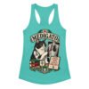 Camiseta de gatos para mujer Médigato en color azul tahití, vista plana