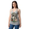 Camiseta de gatos para mujer Médigato en color gris jaspeado, sobre modelo