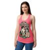 Camiseta de gatos para mujer Médigato en color rosa eléctrico, sobre modelo