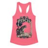 Camiseta de gatos para mujer Piscis en color rosa eléctrico, vista plana