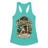 Camiseta de gatos para mujer Sagitario en color azul tahití, vista plana