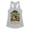 Camiseta de gatos para mujer Sagitario en color gris jaspeado, vista plana
