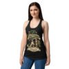 Camiseta de gatos para mujer Sagitario en color negro, sobre modelo