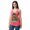 Camiseta de gatos para mujer Sagitario en color rosa eléctrico, sobre modelo
